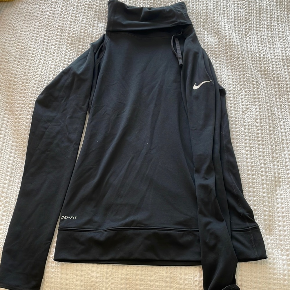 Nike Dry Fit Cinch Neck Black Pullover Size S